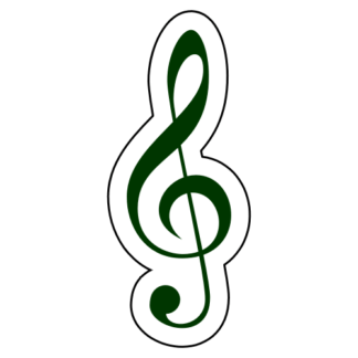 Treble Clef Sticker (Dark Green)